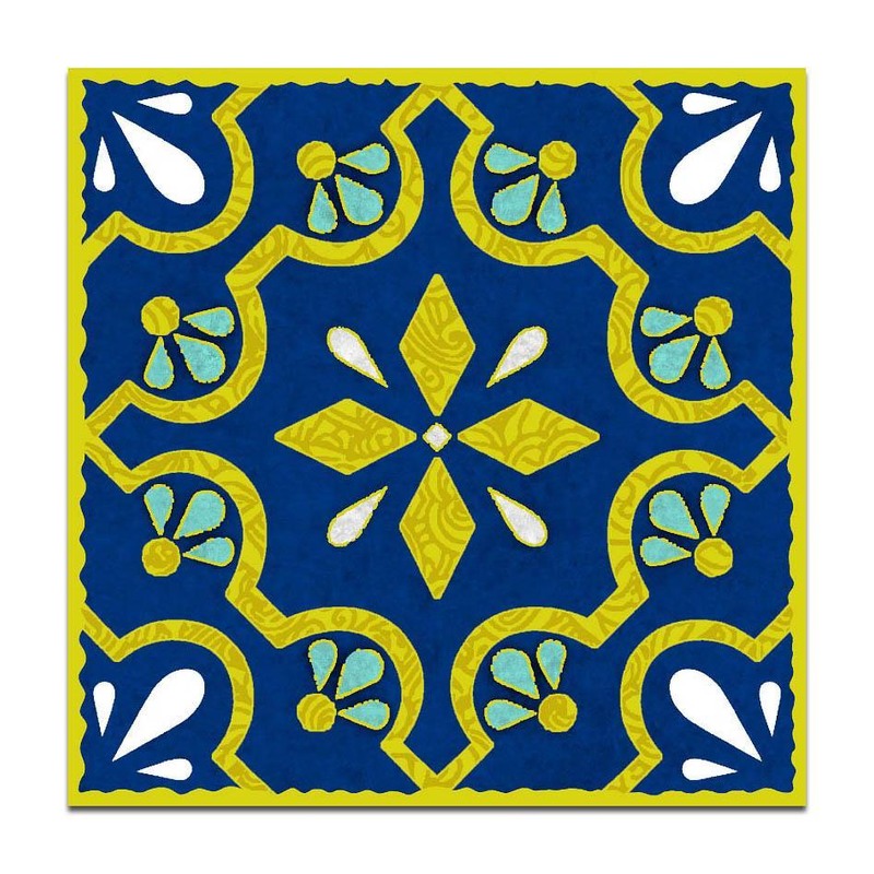 300x300mm Blue Yellow Geometric Star Tiles TQ39-CN33G92