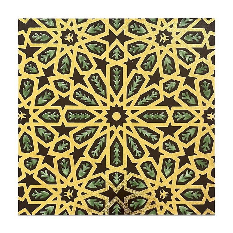 300x300mm Black Gold Tone Geometric Tiles TQ39-MOSC29821
