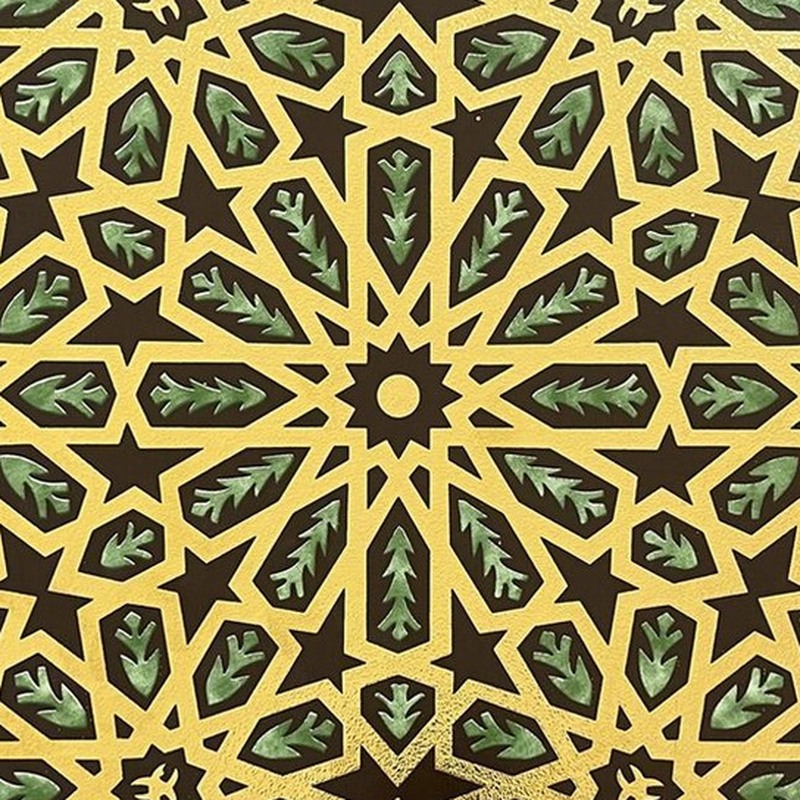 300x300mm Black Gold Tone Geometric Tiles TQ39-MOSC29821