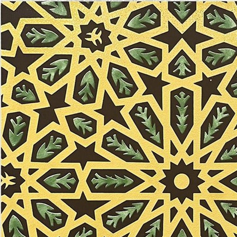 300x300mm Black Gold Tone Geometric Tiles TQ39-MOSC29821