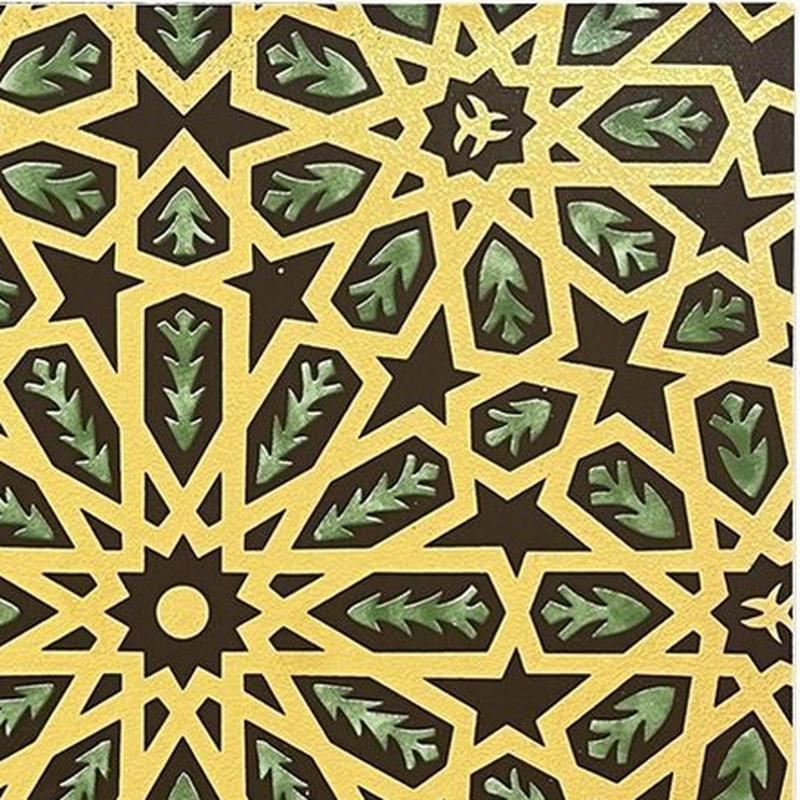 300x300mm Black Gold Tone Geometric Tiles TQ39-MOSC29821