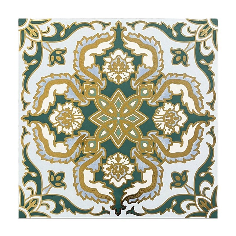300x300mm Green Cream Ornamental Tiles TQ39-MOSC29823