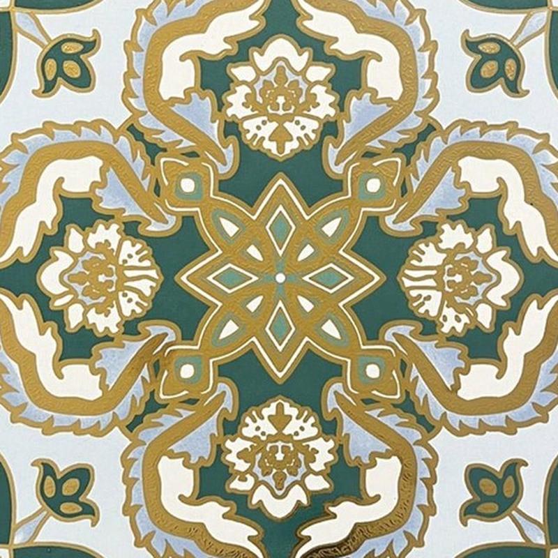 300x300mm Green Cream Ornamental Tiles TQ39-MOSC29823