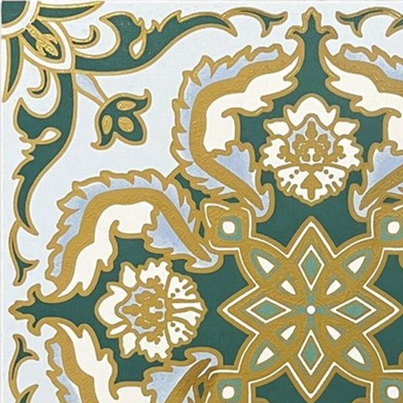 300x300mm Green Cream Ornamental Tiles TQ39-MOSC29823