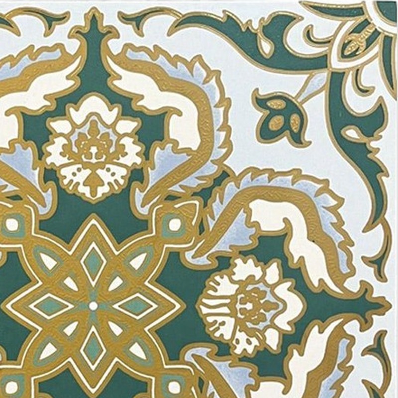 300x300mm Green Cream Ornamental Tiles TQ39-MOSC29823