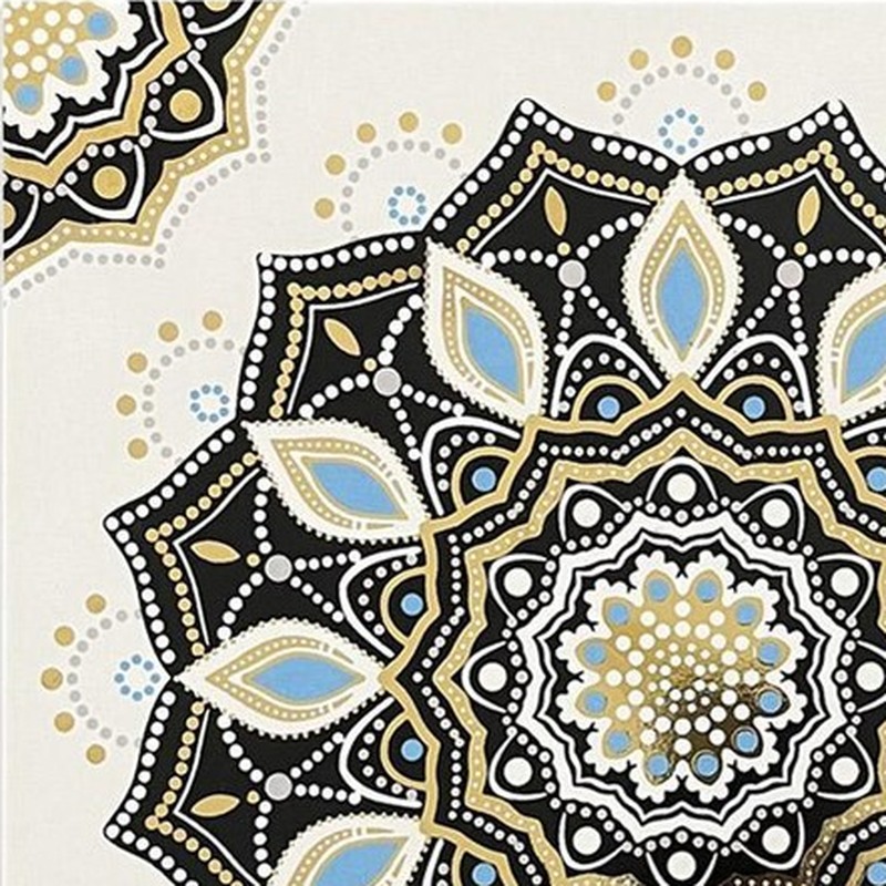 300x300mm Black Cream Ornamental Medallion Tiles TQ39-MOSC29827