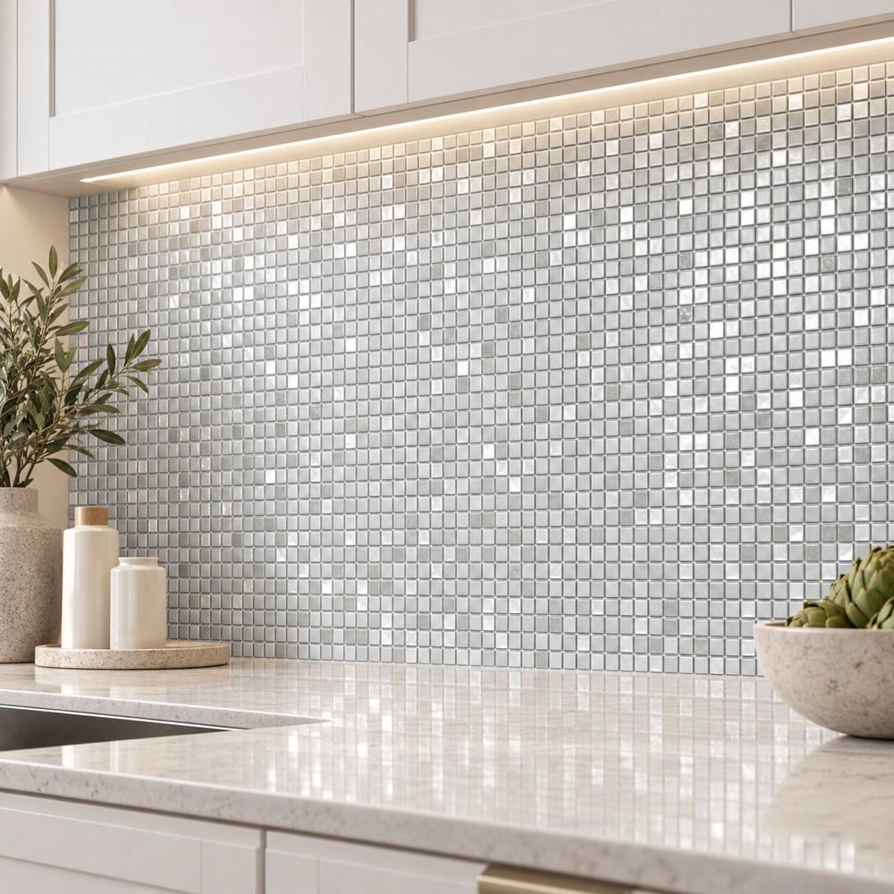 Silver Grey Square Mosaic Tiles TQ36-FQ002F