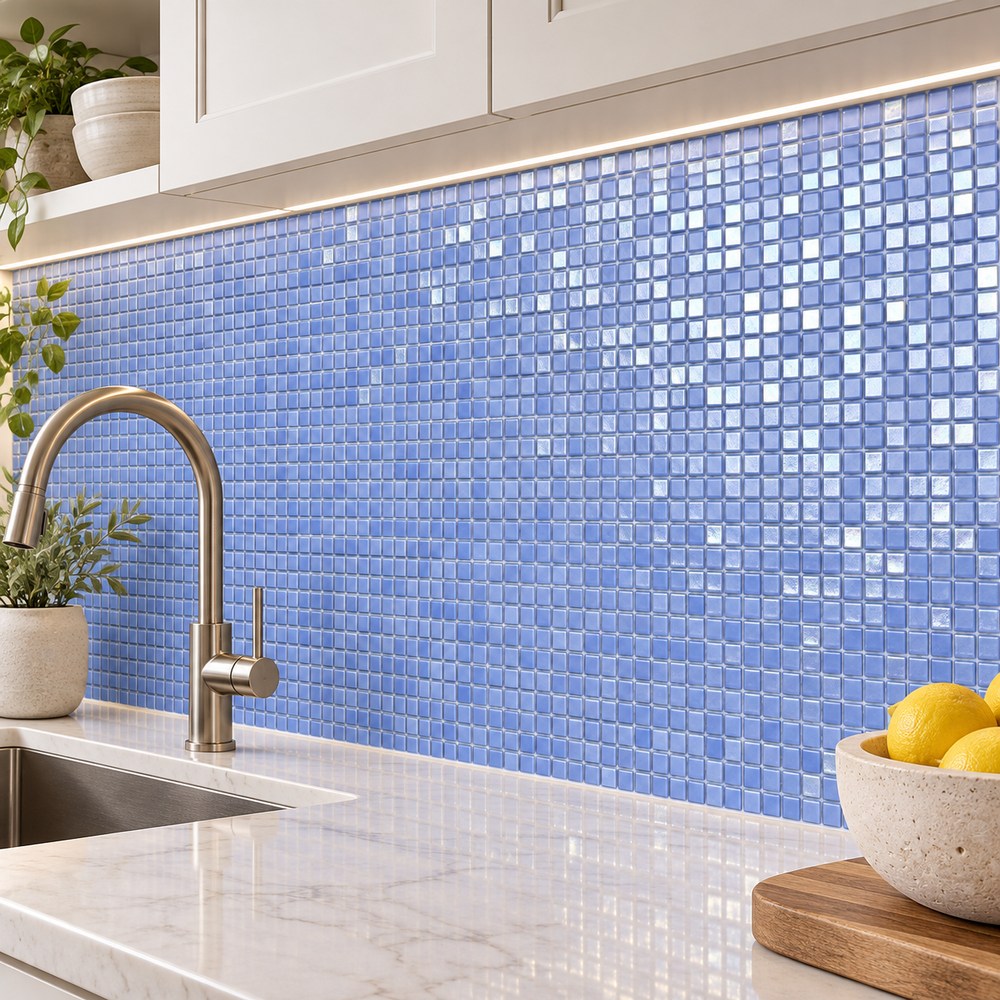 Lavender Blue Square Mosaic Tiles TQ36-FQ004F