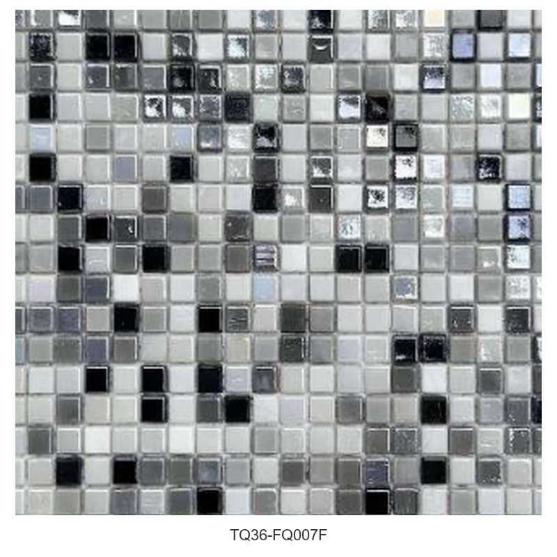 Black Grey White Mix Square Mosaic Tiles TQ36-FQ007F