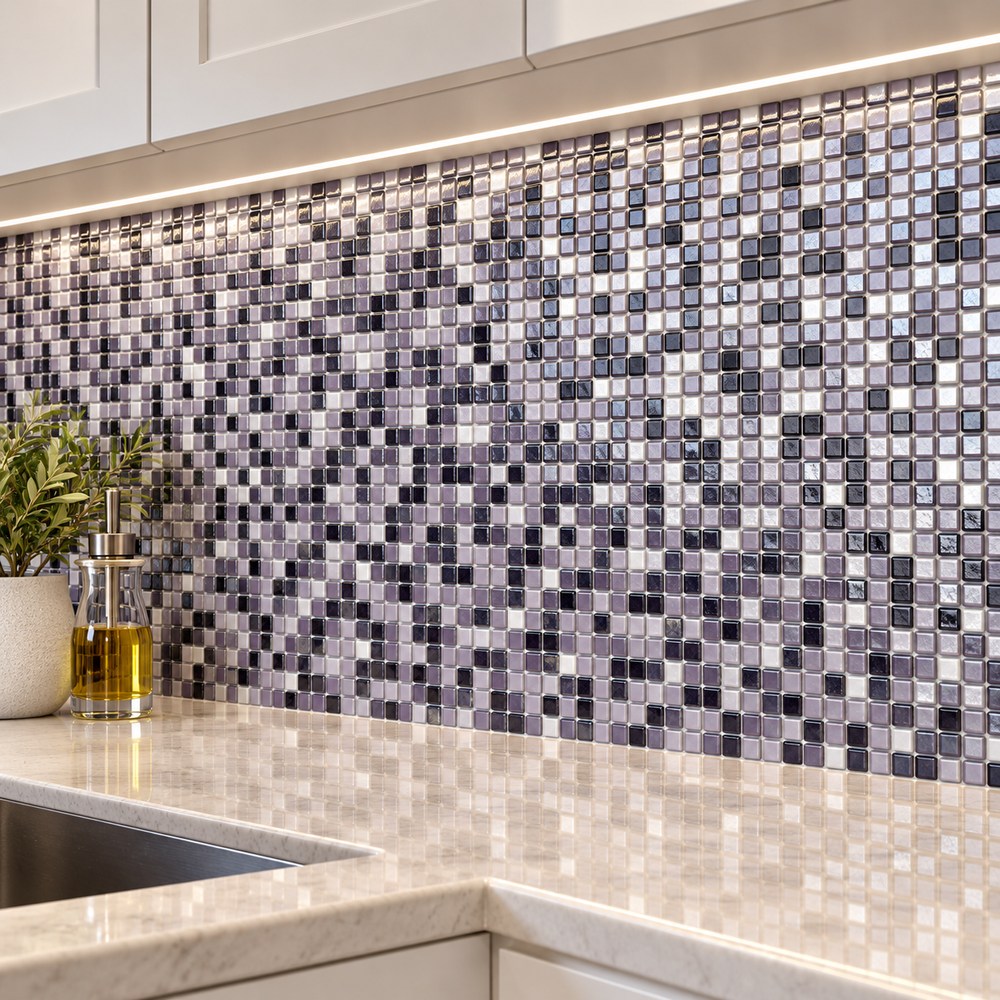 Purple Grey Mix Square Mosaic Tiles TQ36-FQ008F
