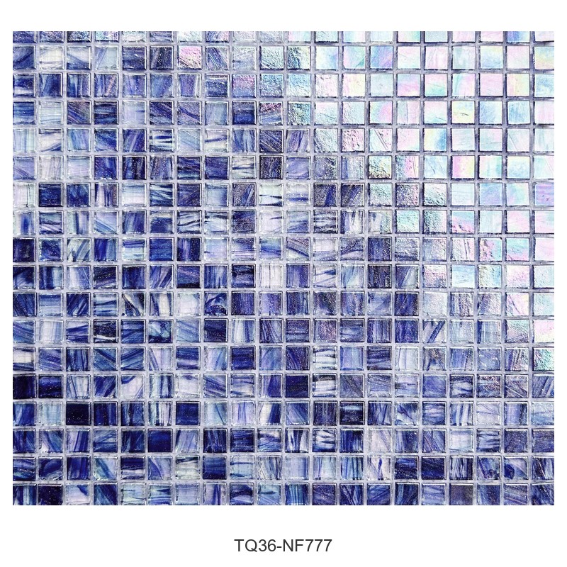 Iridescent Violet Blue Ice Flower Glass Mosaic Tiles TQ36-NF777