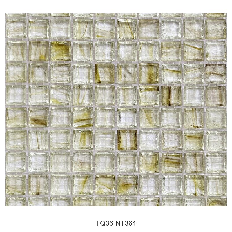 Champagne Silver Ice Flower Glass Mosaic Tiles TQ36-NT364