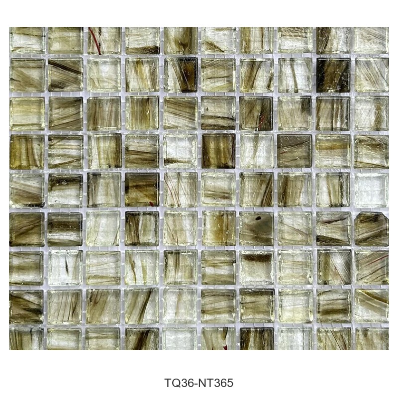 Olive Silver Ice Flower Glass Mosaic Tiles TQ36-NT365
