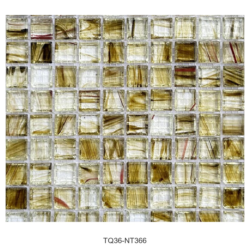 Olive Gold Ice Flower Glass Mosaic Tiles TQ36-NT366