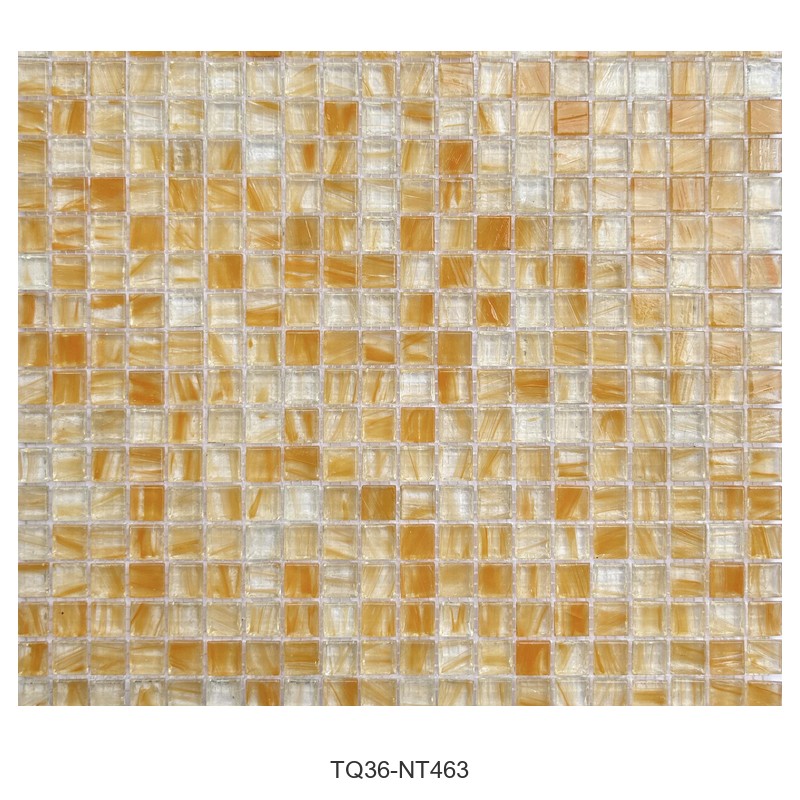 Honey Amber Ice Flower Glass Mosaic Tiles TQ36-NT463
