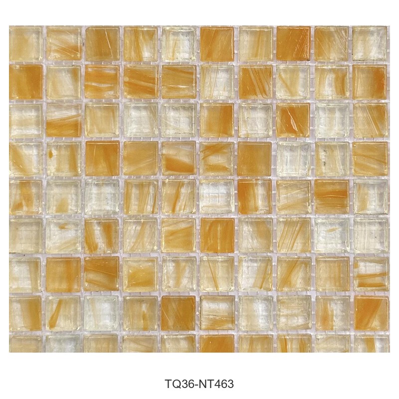 Honey Amber Ice Flower Glass Mosaic Tiles TQ36-NT463