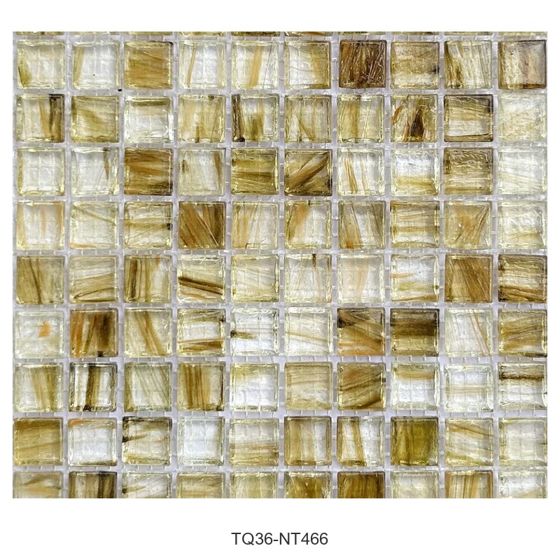 Champagne Gold Ice Flower Glass Mosaic Tiles TQ36-NT466