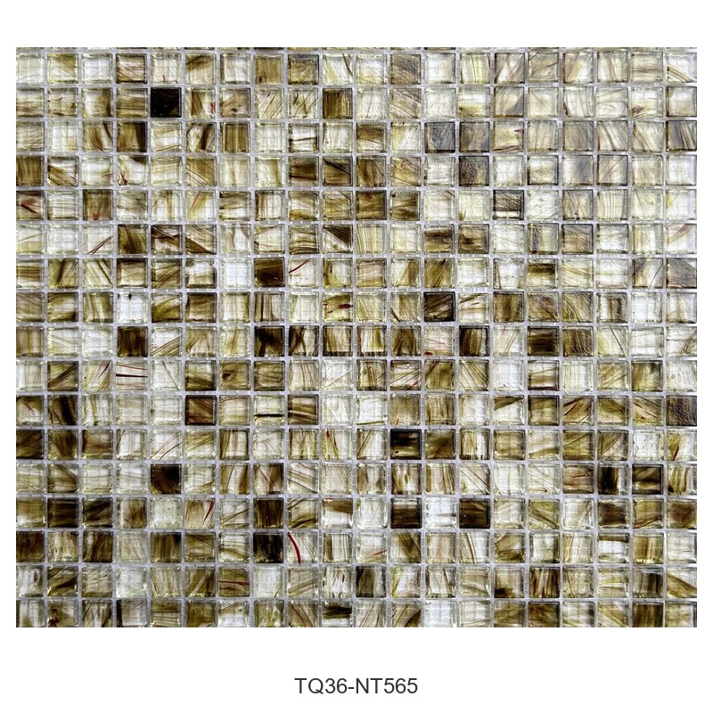 Smoky Olive Ice Flower Glass Mosaic Tiles TQ36-NT565