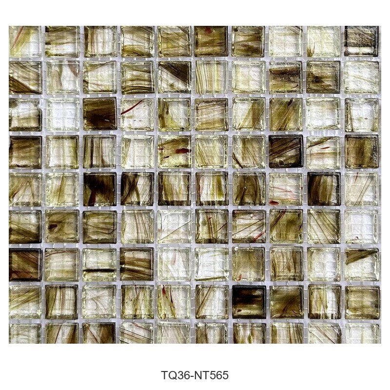 Smoky Olive Ice Flower Glass Mosaic Tiles TQ36-NT565