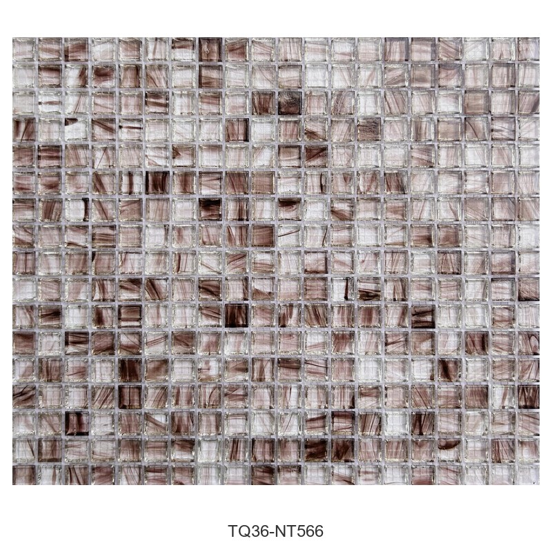 Rose Taupe Ice Flower Glass Mosaic Tiles TQ36-NT566