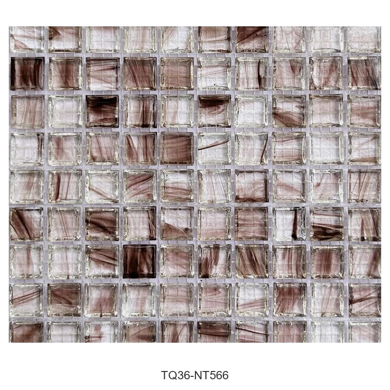 Rose Taupe Ice Flower Glass Mosaic Tiles TQ36-NT566