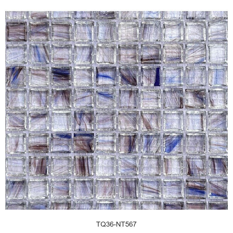 Lavender Silver Ice Flower Glass Mosaic Tiles TQ36-NT567