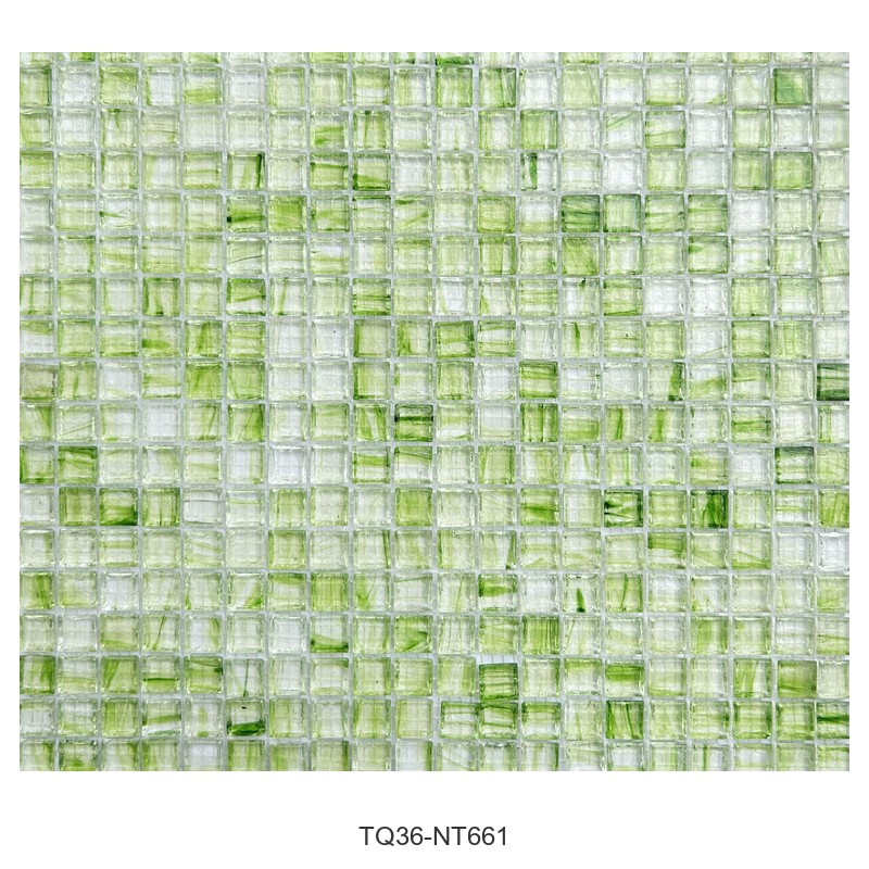 Lime Green Ice Flower Glass Mosaic Tiles TQ36-NT661