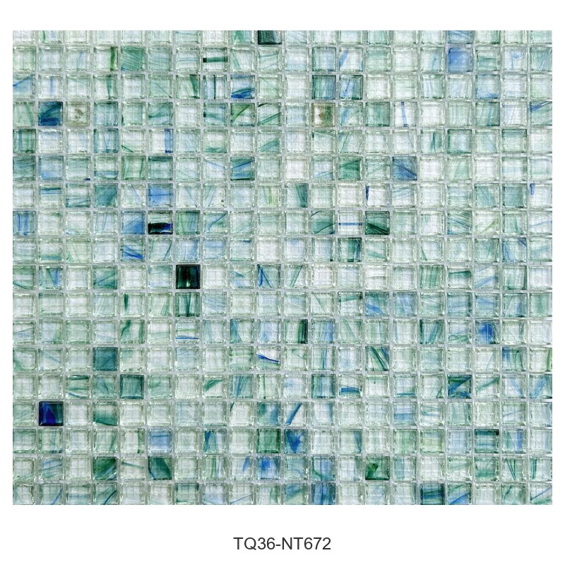 Aqua Green Ice Flower Glass Mosaic Tiles TQ36-NT672