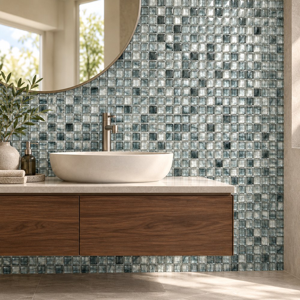 Smoke Grey Ice Flower Glass Mosaic Tiles TQ36-NT724