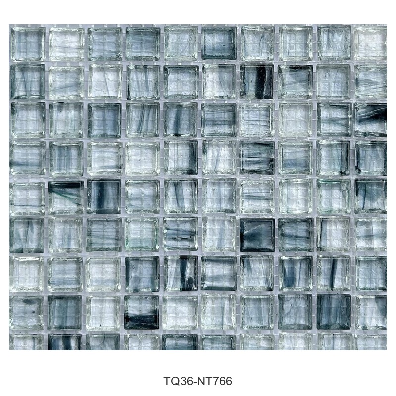 Steel Grey Ice Flower Glass Mosaic Tiles TQ36-NT766