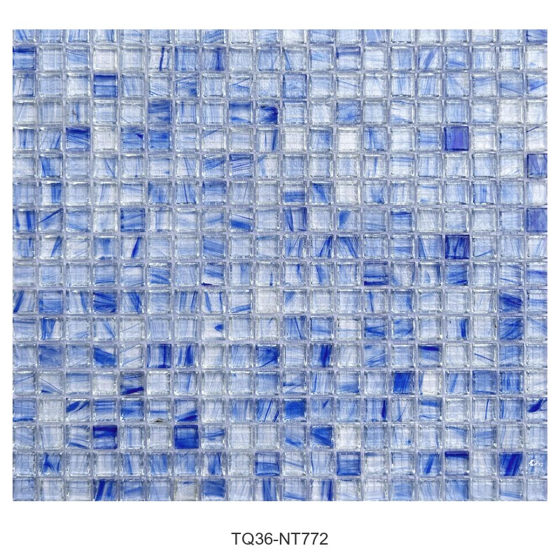 Cornflower Blue Ice Flower Glass Mosaic Tiles TQ36-NT772