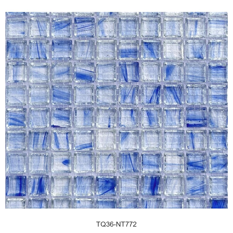 Cornflower Blue Ice Flower Glass Mosaic Tiles TQ36-NT772
