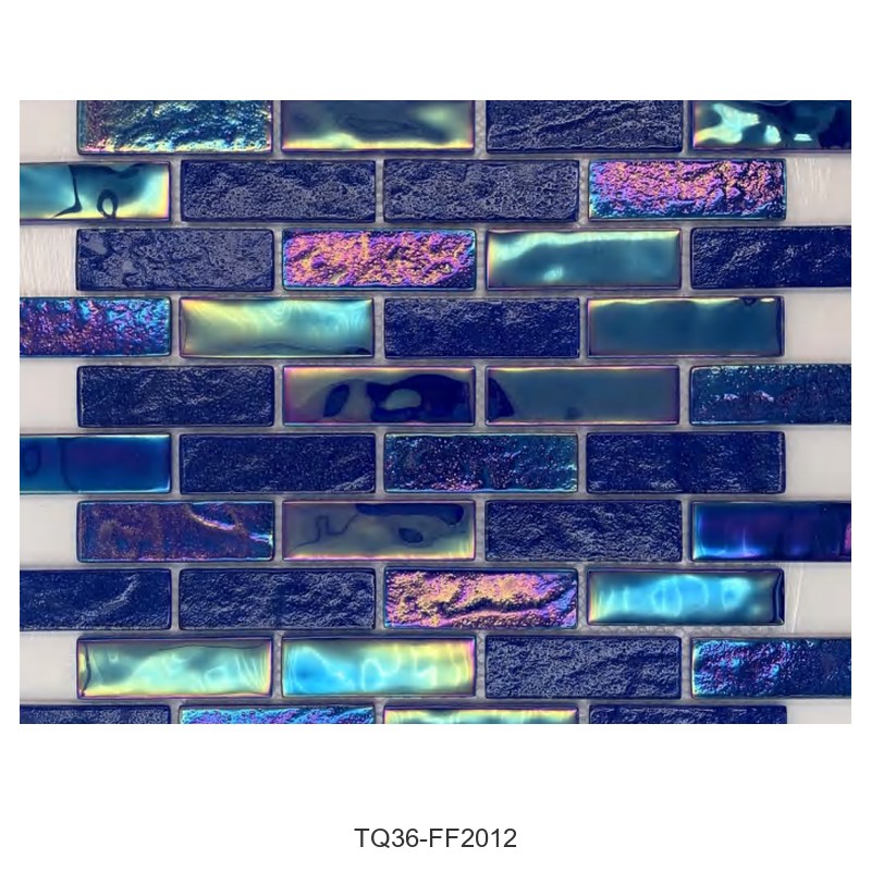 Cobalt Blue Iridescent Textured Glass Mosaic Tiles TQ36-FF2012