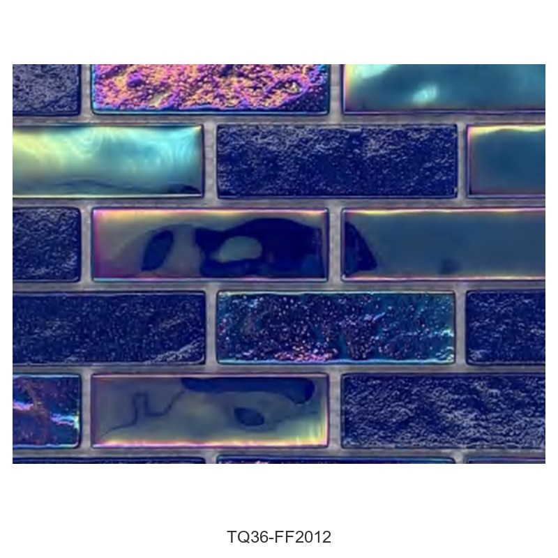 Cobalt Blue Iridescent Textured Glass Mosaic Tiles TQ36-FF2012