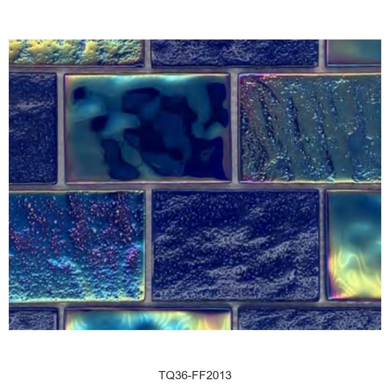 Cobalt Blue Iridescent Textured Glass Mosaic Tiles TQ36-FF2013