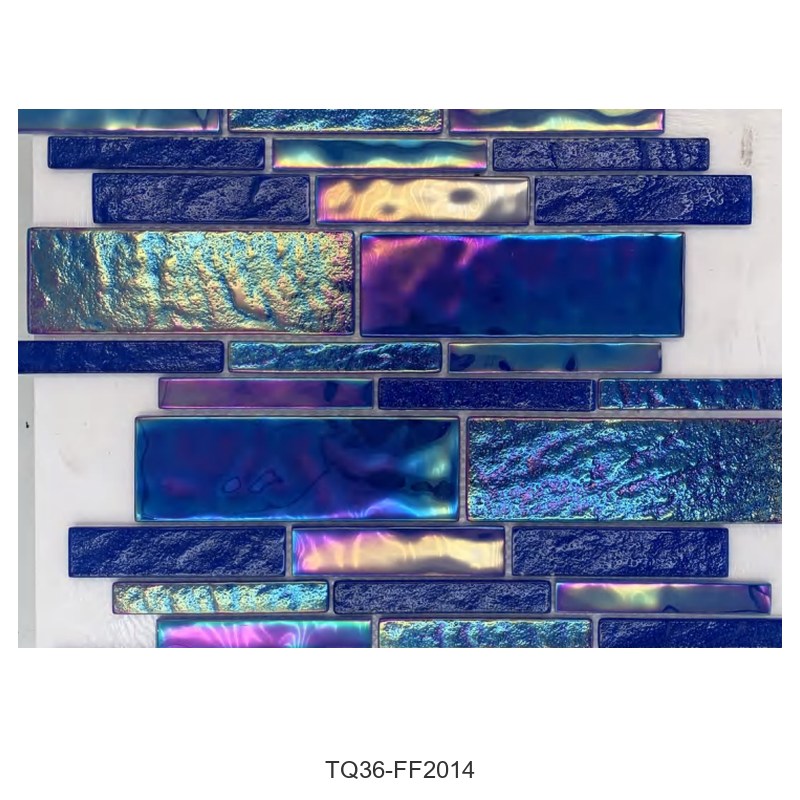 Cobalt Blue Iridescent Textured Glass Mosaic Tiles TQ36-FF2014