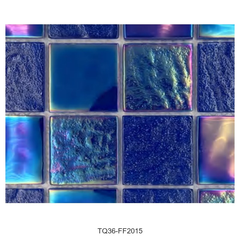 Cobalt Blue Iridescent Textured Glass Mosaic Tiles TQ36-FF2015