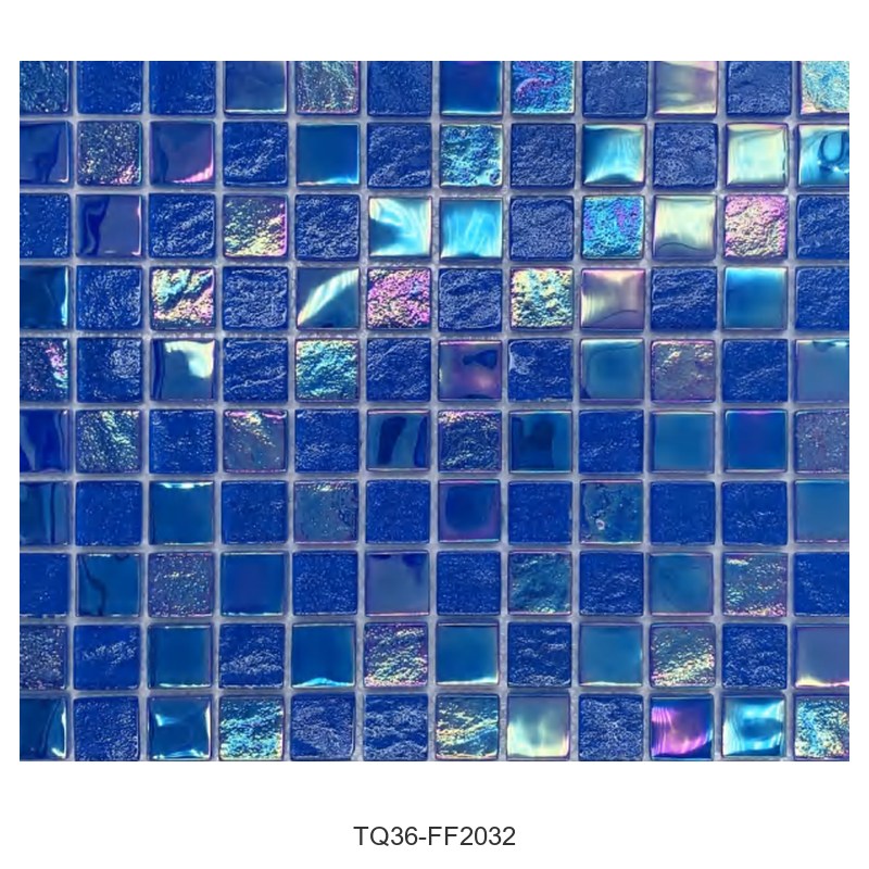 Ocean Blue Iridescent Textured Glass Mosaic Tiles TQ36-FF2032