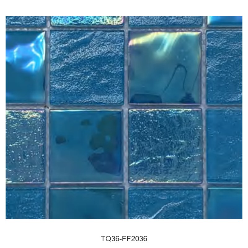 Ocean Blue Iridescent Textured Glass Mosaic Tiles TQ36-FF2036