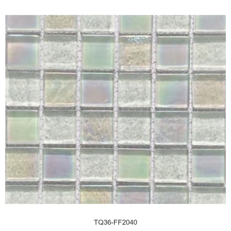Pearl White Iridescent Textured Glass Mosaic Tiles TQ36-FF2040