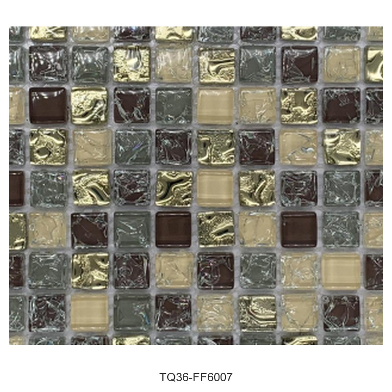 Smoky Gold Mix Textured Glass Mosaic Tiles TQ36-FF6007