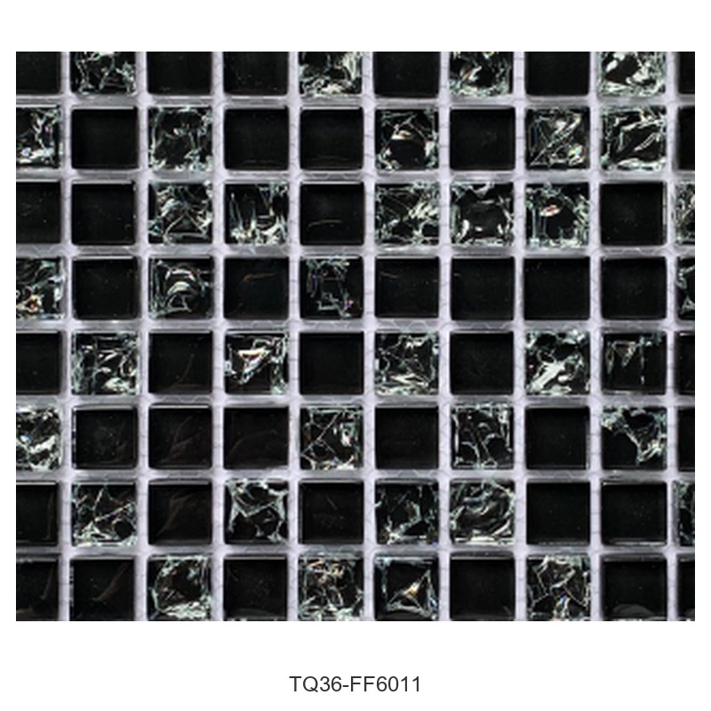 Black Textured Glass Mosaic Tiles TQ36-FF6011