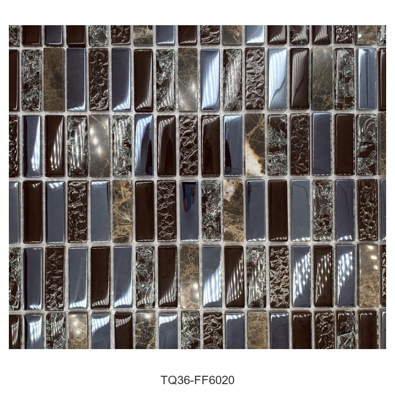 Chocolate Brown Textured Glass Mosaic Tiles TQ36-FF6020
