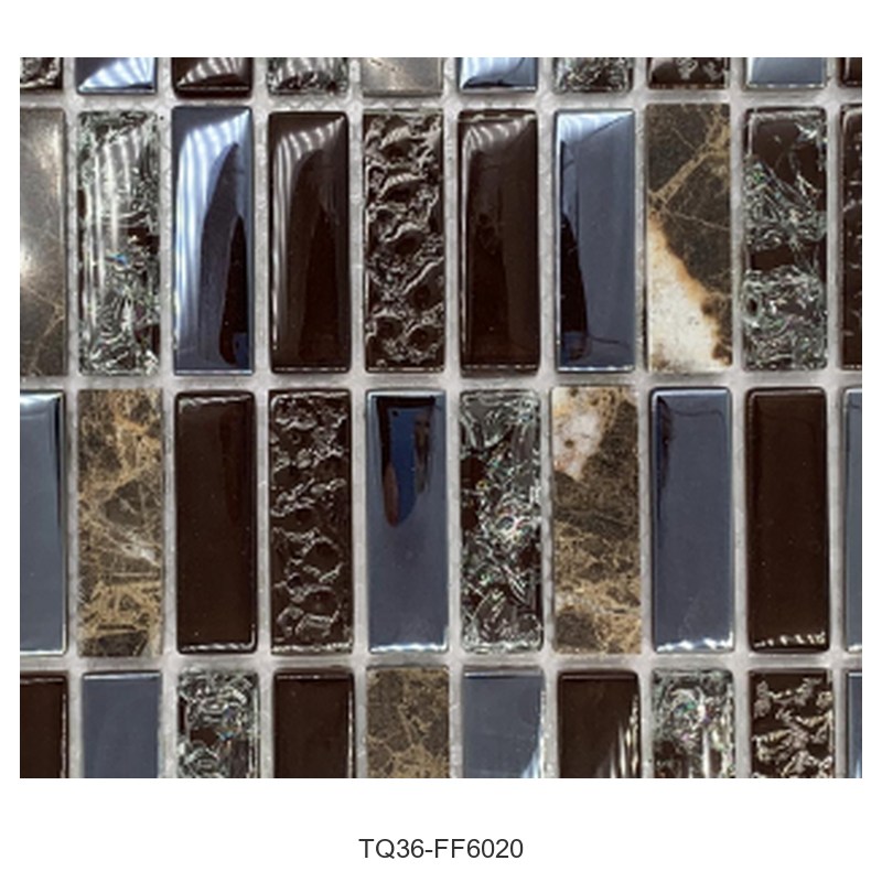 Chocolate Brown Textured Glass Mosaic Tiles TQ36-FF6020