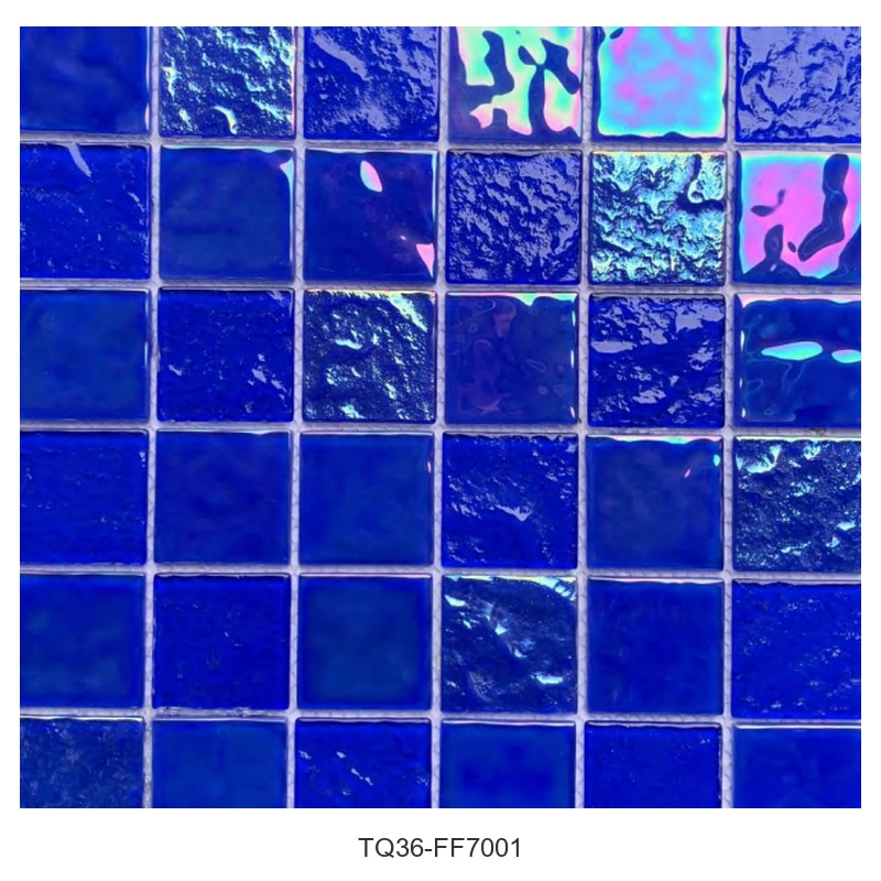 Royal Blue Iridescent Glass Mosaic Tiles TQ36-FF7001