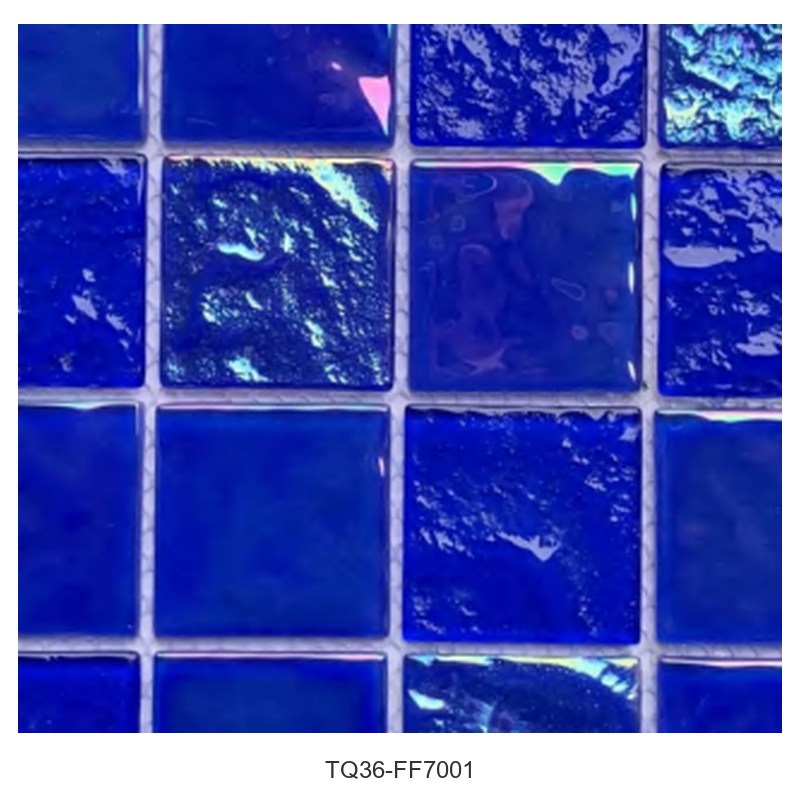 Royal Blue Iridescent Glass Mosaic Tiles TQ36-FF7001