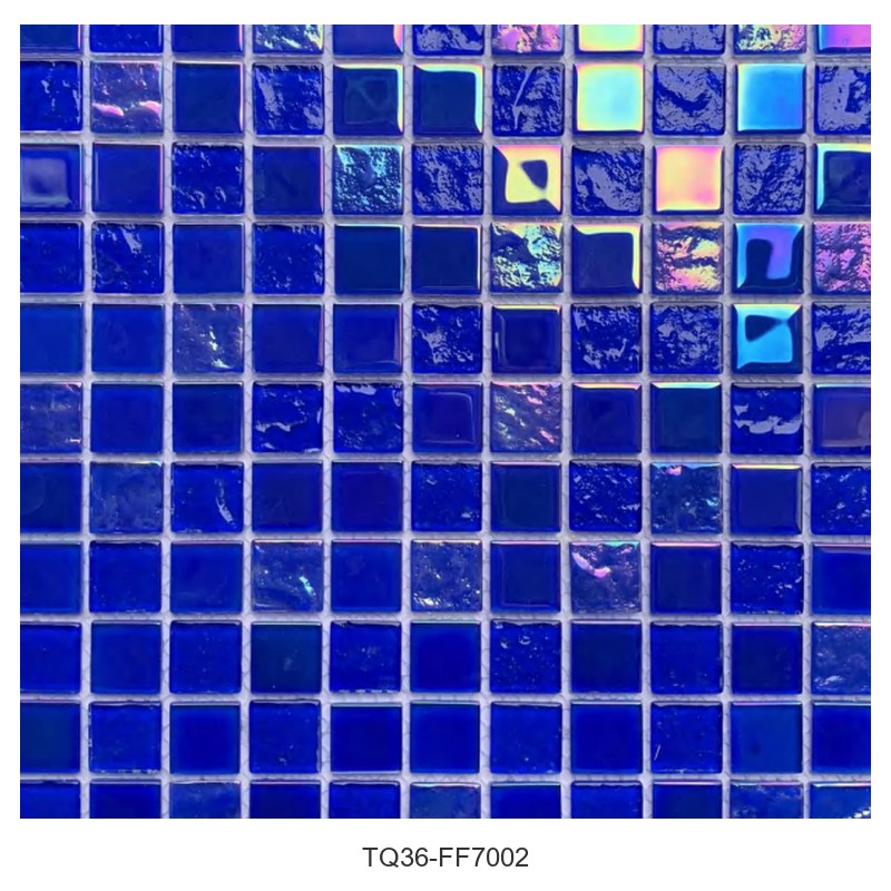 Royal Blue Iridescent Glass Mosaic Tiles TQ36-FF7002