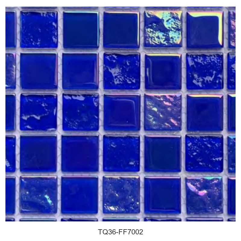 Royal Blue Iridescent Glass Mosaic Tiles TQ36-FF7002