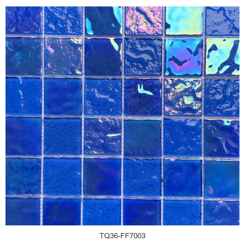 Cobalt Blue Iridescent Glass Mosaic Tiles TQ36-FF7003