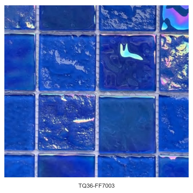 Cobalt Blue Iridescent Glass Mosaic Tiles TQ36-FF7003